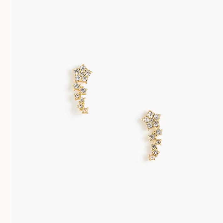 J Crew Crystal Star Stud Earrings Length 34 25$